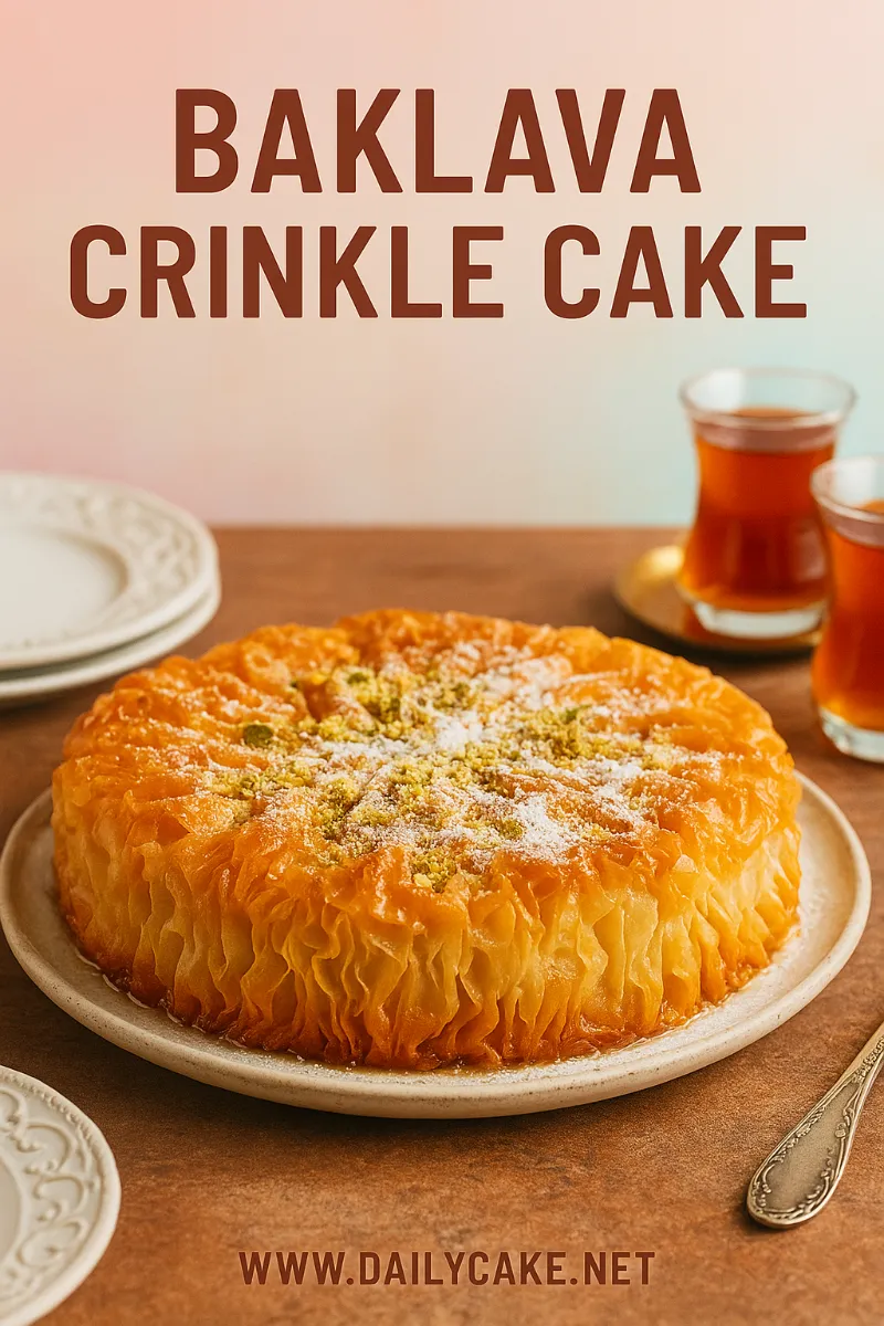 baklava-crinkle-cake-pinterest Baklava crinkle cake with pistachios and honey syrup