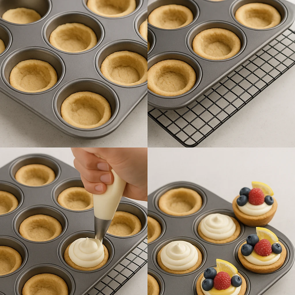 Steps to make berry lemon cheesecake cookie cups