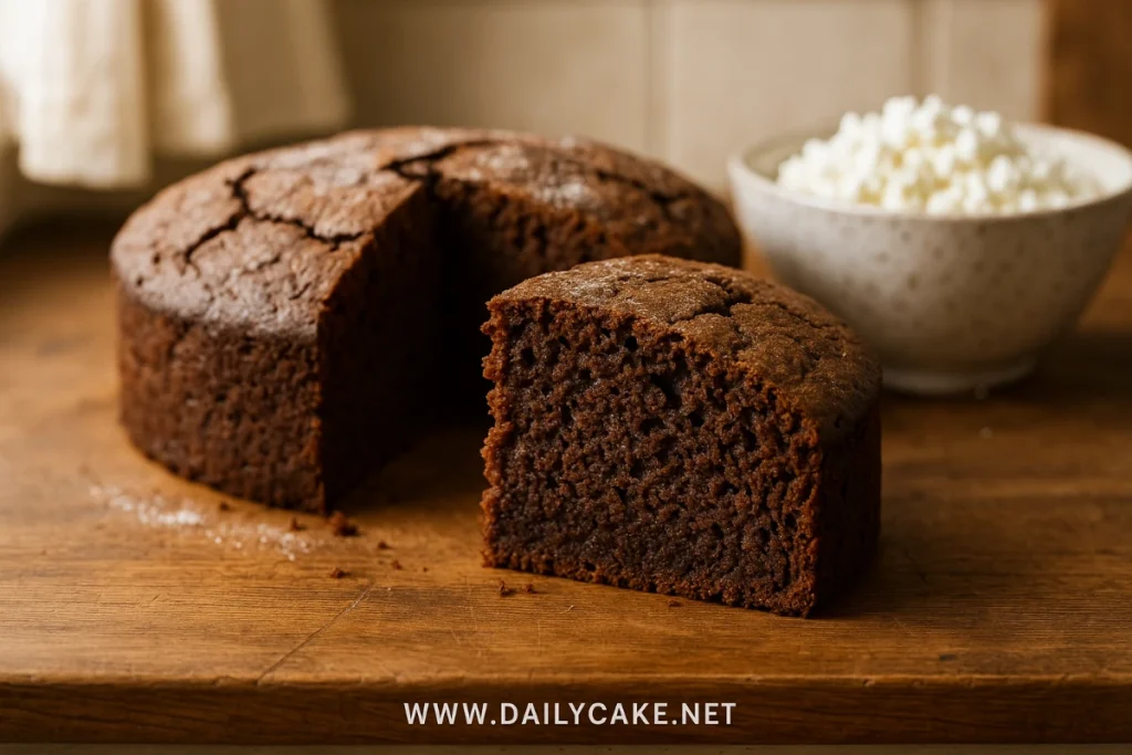 chocolate cake cottage cheese sliced
