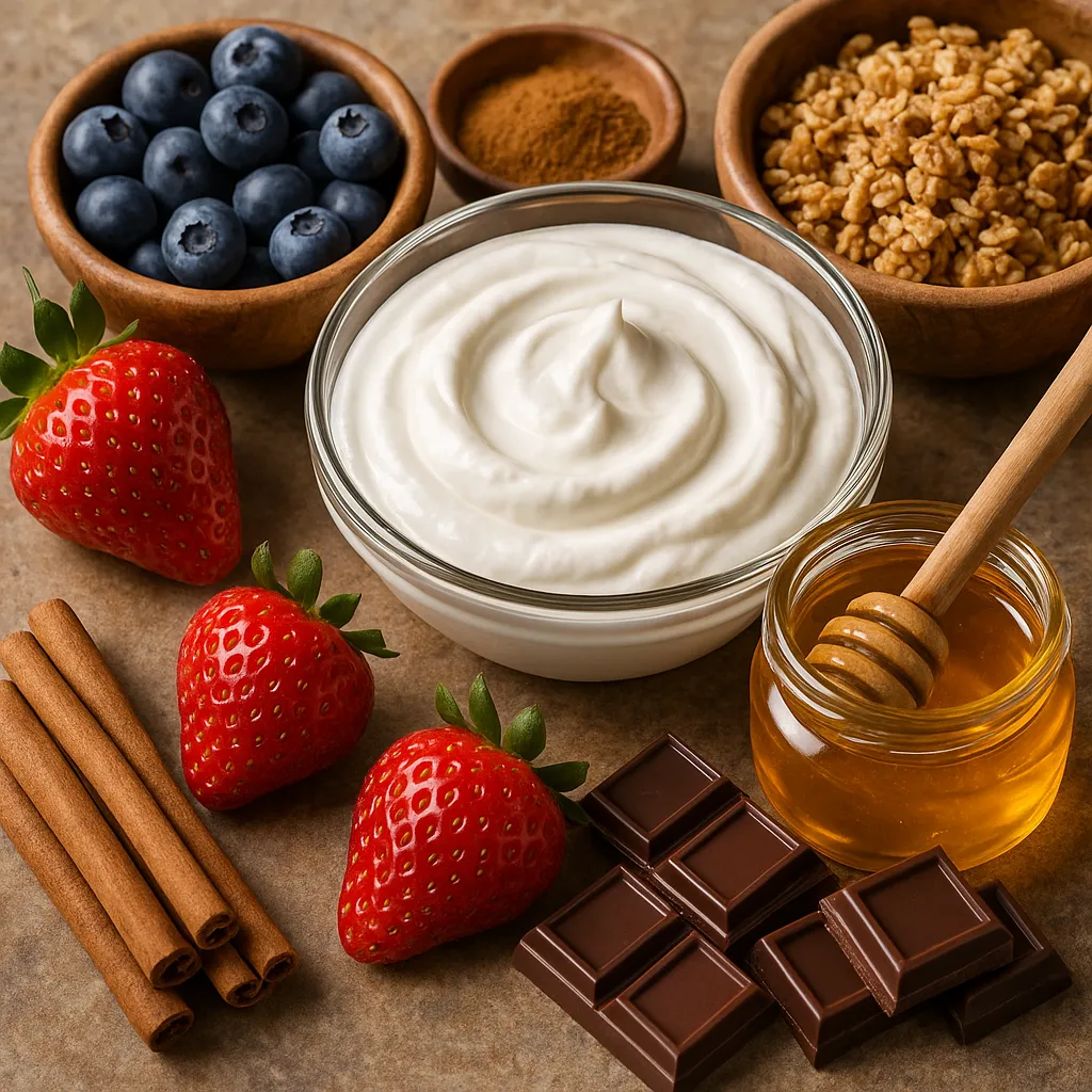 greek-yogurt-dessert-recipes-ingredients Ingredients for Greek yogurt dessert recipes