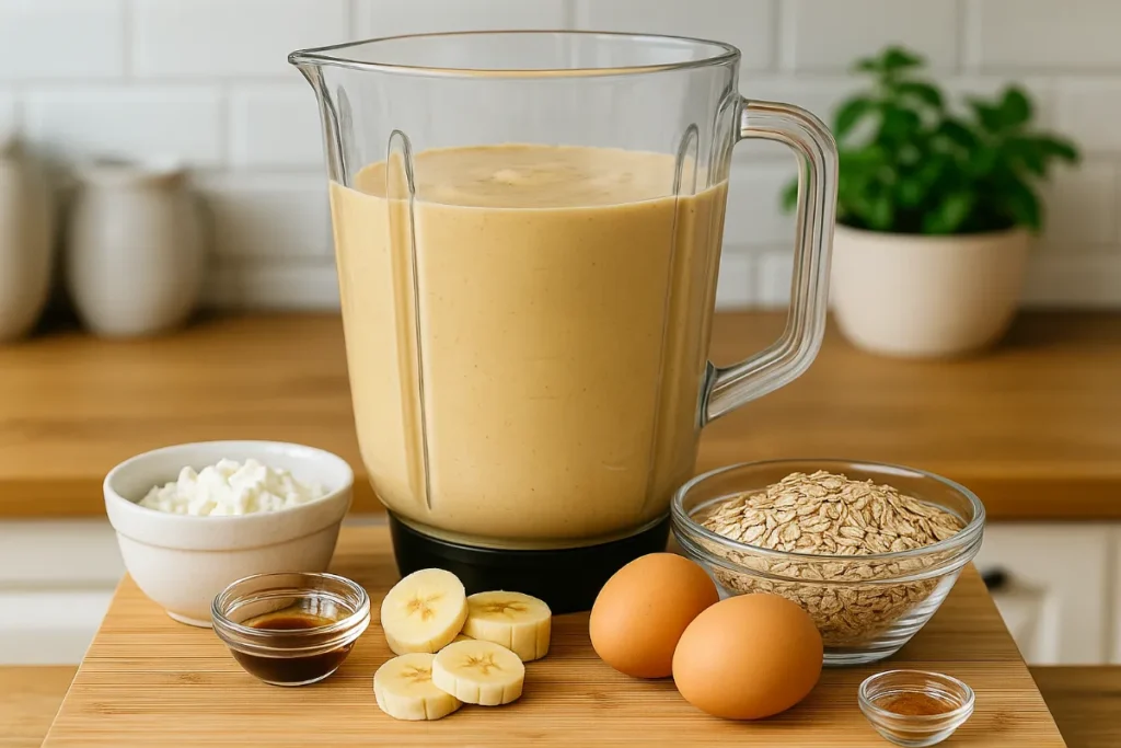ingredients for cottage cheese banana pancakes
