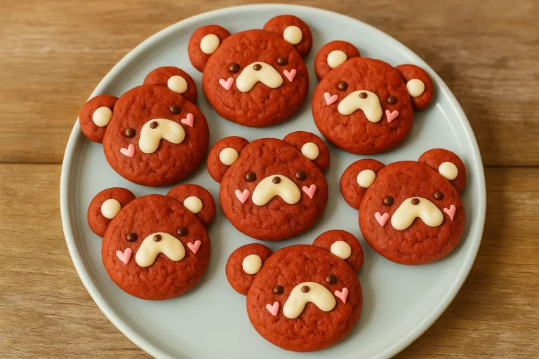 Red Velvet Bear Cookies and the Joy of Whimsical Baking 4 decorated red velvet bear cookies