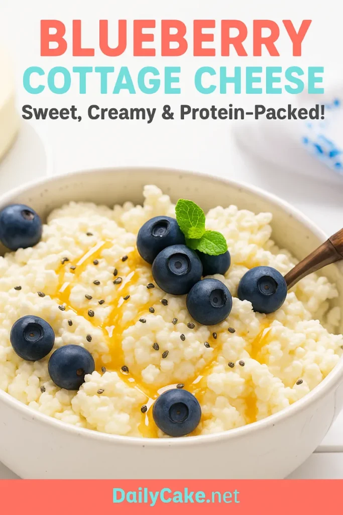 pinterest image for blueberry cottage cheese
