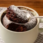 chocolate mug cake in ceramic mug