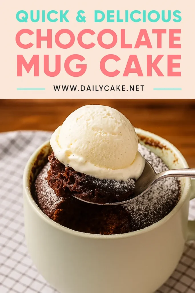 chocolate mug cake pinterest pin