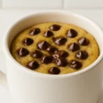 cookie mug cake in ceramic mug