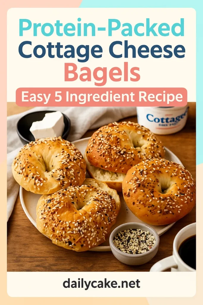 Protein-packed cottage cheese bagels on board with coffee mug.