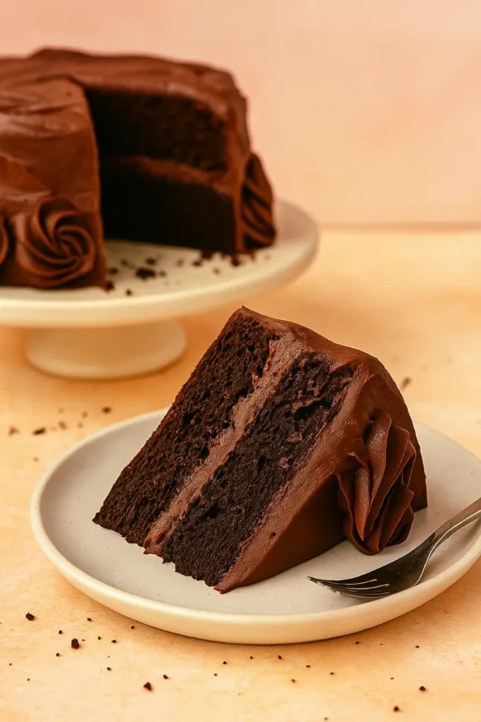 serving chocolate cake made without eggs
