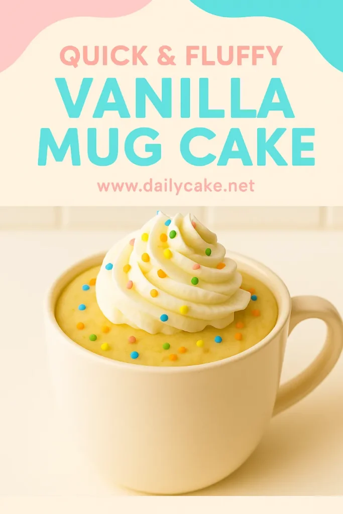 vanilla mug cake pinterest pin